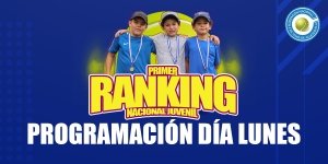 Programación Lunes 3 de febrero - Primer Ranking Nacional Juvenil